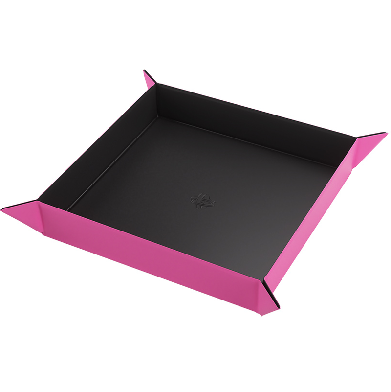 Gamegenic Magnetic Square Dice Tray - Black/Pink