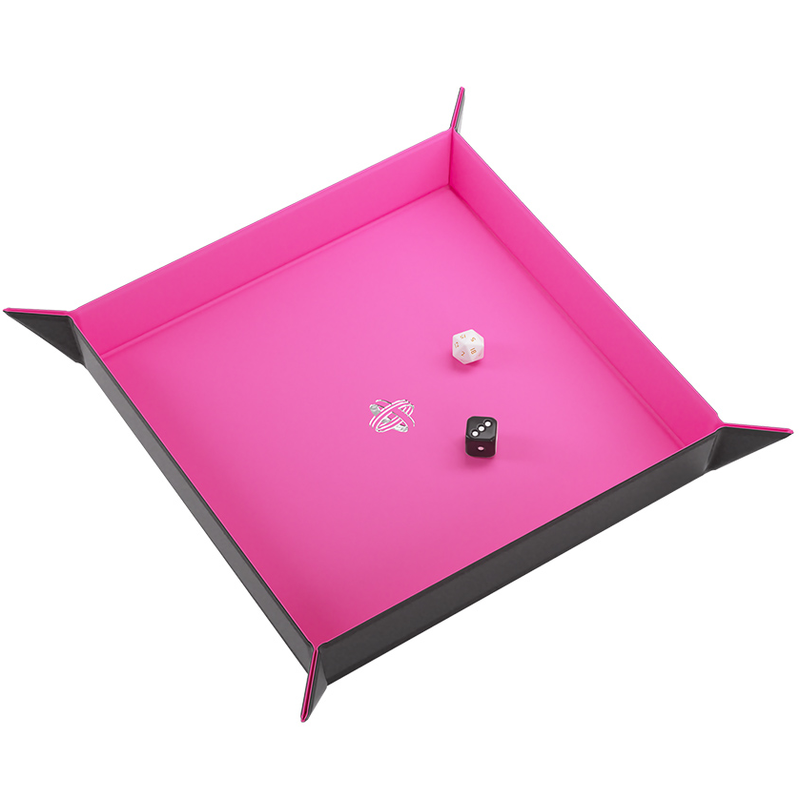 Gamegenic Magnetic Square Dice Tray - Black/Pink