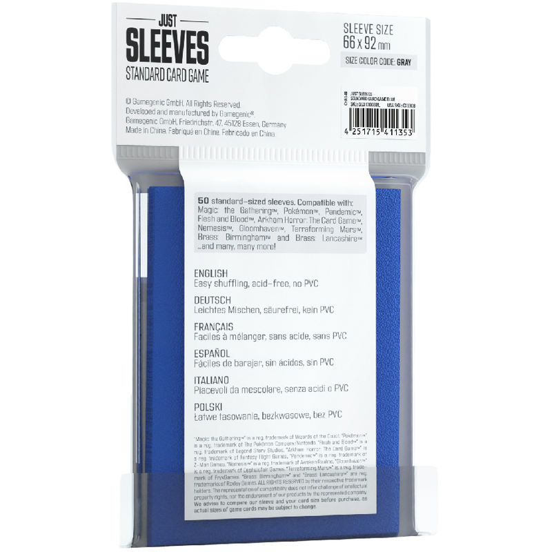 Gamegenic Just Sleeves: Standard Card Game - Blue [50ct]