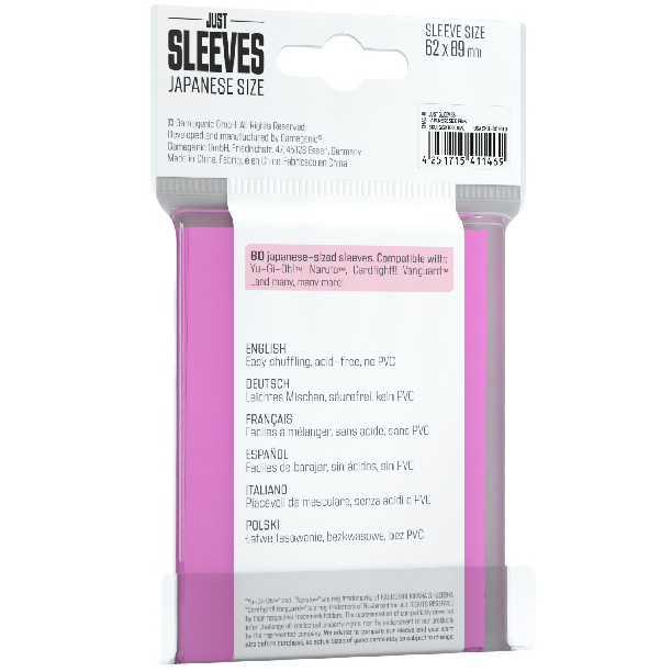 Gamegenic Just Sleeves: Japanese Size - Pink [60ct]