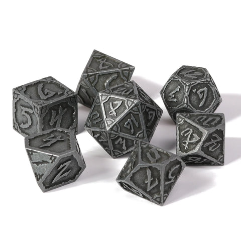 Die Hard Dice Metal RPG Polyhedral Dice Set - Dark Iron Hexbreaker [7pc]