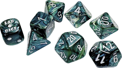 CHX 30072 Dice 9 Lustrous Neptune/grey Polyhedral 7-Die Set (with bonus die)