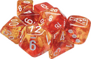 CHX 30073 Dice 9 Nebula Molten/white Polyhedral 7-Die Set (with bonus die)