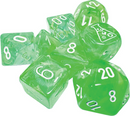CHX 30074 Dice 9 Nebula Gelatinous/white Polyhedral 7-Die Set (with bonus die)