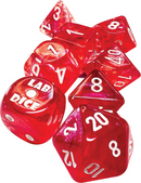 CHX 30070 Dice 9 Borealis Passion/white Luminary Polyhedral 7-Die Set (with bonus die)