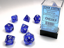 Chessex 23074 Translucent 7-die Set Blue/White Dice Set [7ct]