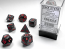 Chessex 27478 Velvet 7-die Set Black/Red Dice Set [7ct]