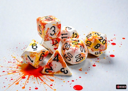 Chessex 24403 Brush 7-die Set Sunrise/Black Dice Set [7ct]