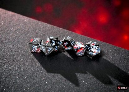 Chessex 24408 Brush 7-die Set Dark Side/Blue Dice Set [7ct]