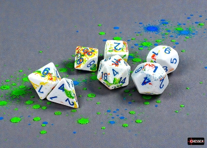Chessex 24409 Brush 7-die Set Breezy/Blue Dice Set [7ct]