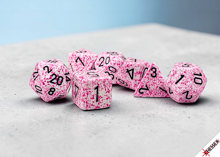 Chessex 25354 Speckled Polyhedral 7-die Set Pink [7ct]