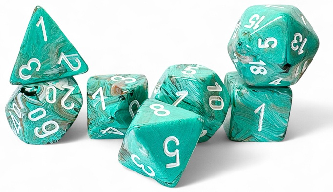 Chessex 22403 Marble Oxi-Copper Dice RPG Mega Polyhedral Dice Set [7ct]