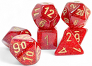 Chessex 22504 Glitter Ruby/Gold RPG Mega Polyhedral Dice Set [7ct]