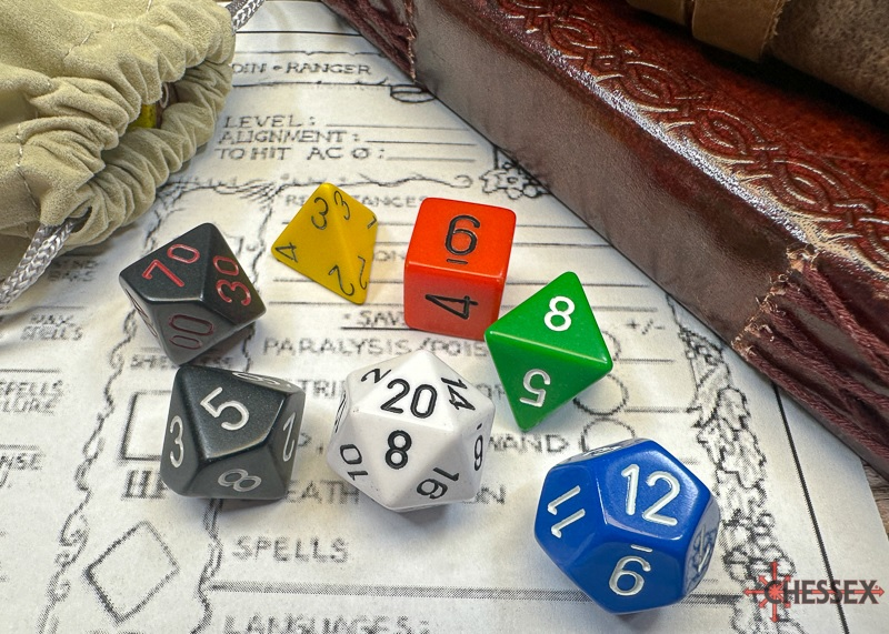 Chessex 25499 Nostalgia Opaque GM And Beginner Player 7-die Set [7ct]