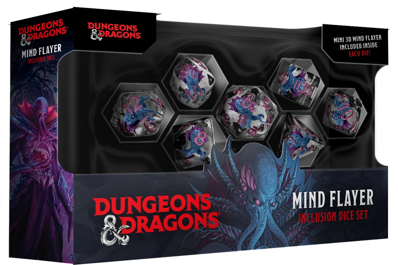 FanRoll MET 10981 Dungeons & Dragons: Mind Flayer Resin RPG Polyhedral Dice Set [7ct]