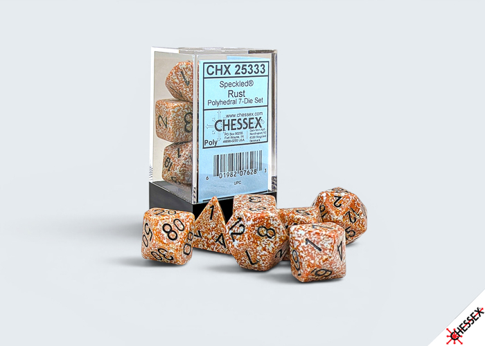 Chessex 25333 Speckled Polyhedral 7-die Set Rust [7ct]