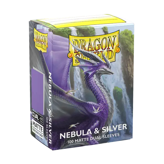 Dragon Shield Dual Matte Sleeve - Nebula & Silver [100ct Standard Size]