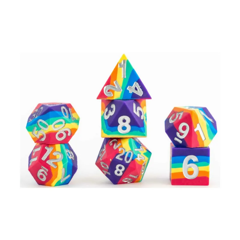 FanRoll MET 784 Rainbow RPG Silicone Rubber Dice Set [7ct]