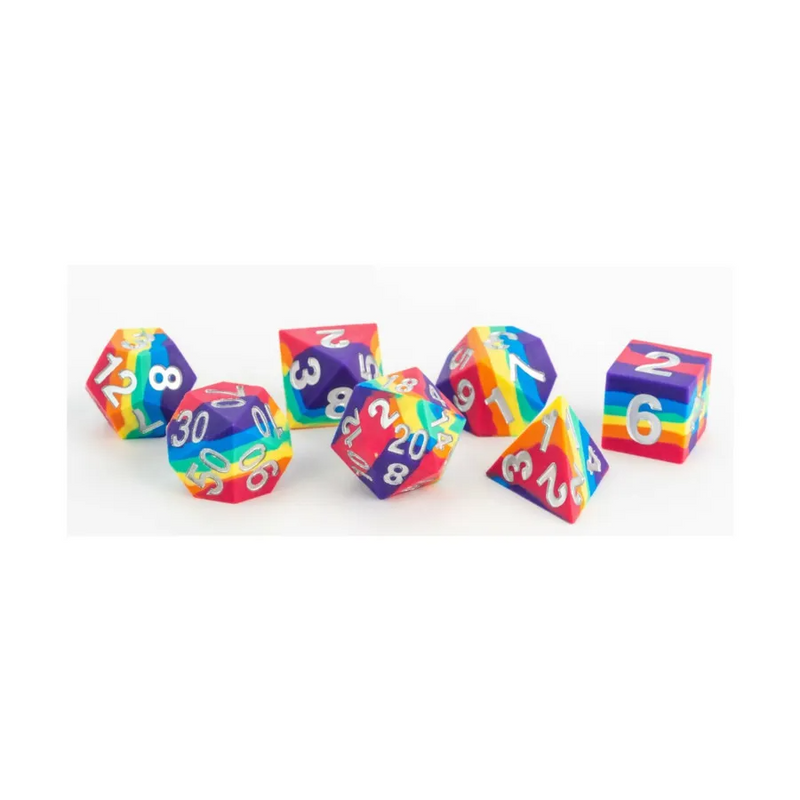 FanRoll MET 784 Rainbow RPG Silicone Rubber Dice Set [7ct]