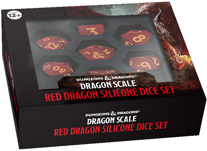 FanRoll MET 10979 Dungeons & Dragons: Dragon Scale Red RPG Polyhedral Dice Set [7ct]