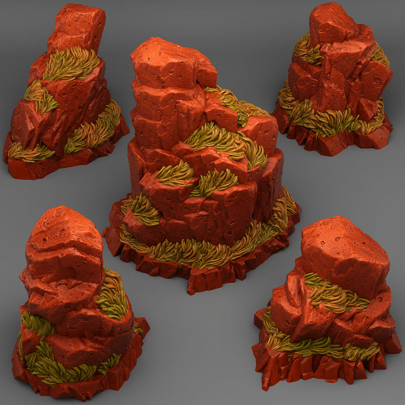 3DP | Red Giant Rocks [Fantastic Plants and Rocks]