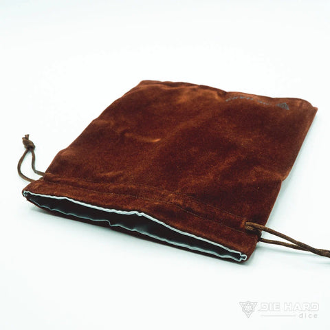 Die Hard Dice Velvet Dice Bag - Medium Brown
