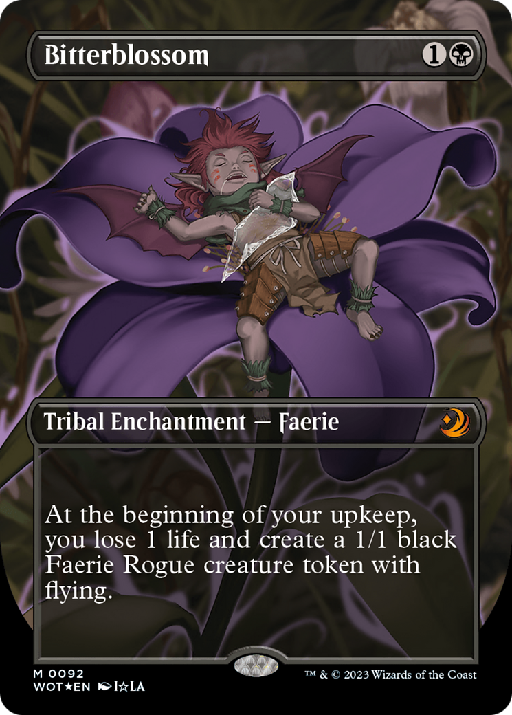 Bitterblossom (Anime Borderless) (Confetti Foil) [Wilds of Eldraine: E Bitterblossom (Anime Borderless) (Confetti Foil) [Wilds of Eldraine: E