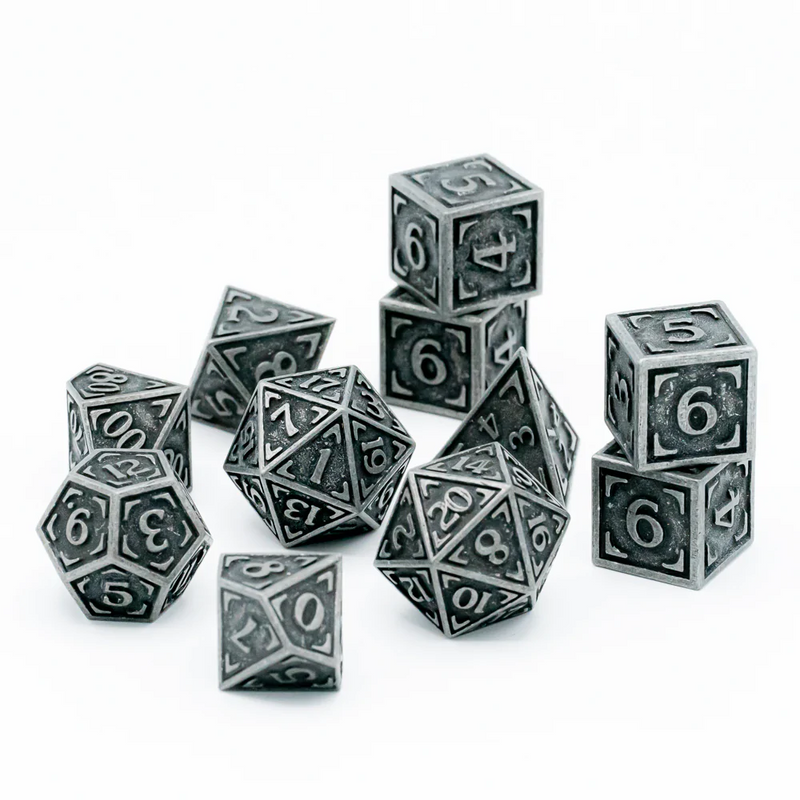 Die Hard Dice Metal RPG Polyhedral Dice Set - Reticle Uchronia Ottensian [11ct]