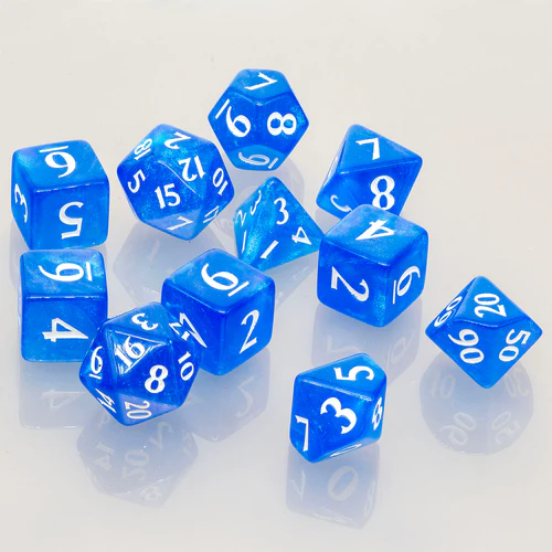 Ultra PRO Eclipse 11 Dice Set – Shimmering Polyhedral Dice For DND, RPG, Board Games (Pacific Blue)