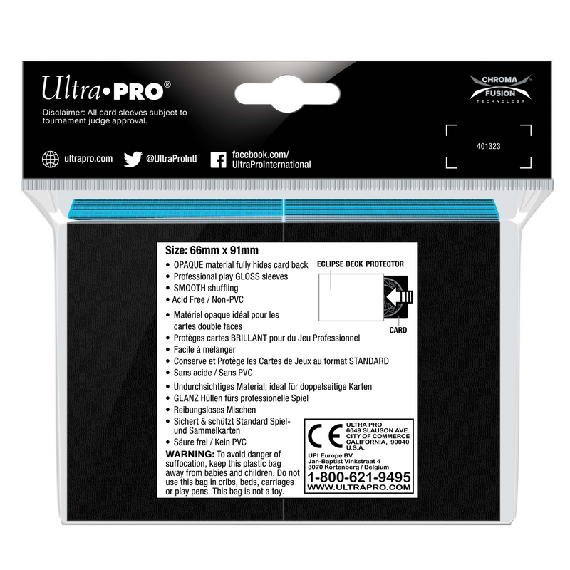 Ultra PRO Eclipse Gloss Standard Deck Protector Sleeves - Light Blue (100ct)