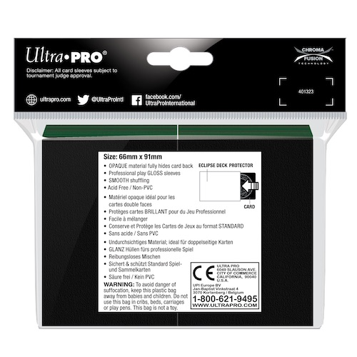 Ultra PRO Eclipse Gloss Standard Deck Protector Sleeves - Forest Green (100ct)