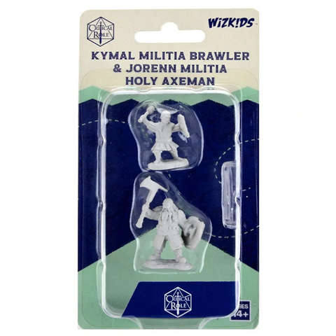 Critical Role Miniatures: W02 Kymal Militia Brawler & Jorenn Militia Holy Axeman [Unpainted]