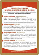 2004 World Championship Advertisement Card [World Championship Decks]