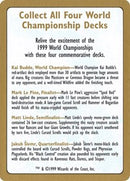 1999 World Championship Advertisement Card [World Championship Decks]