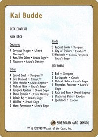 1999 Kai Budde Decklist Card [World Championship Decks]