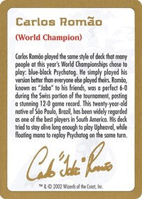 2002 Carlos Romao Biography Card [World Championship Decks]