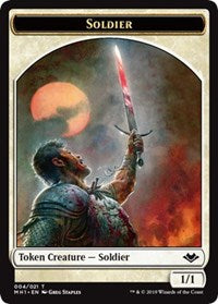 Soldier (004) // Emblem - Serra the Benevolent (020) Double-sided Token [Modern Horizons]