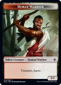 Human Warrior // Food (15) Double-sided Token [Throne of Eldraine]