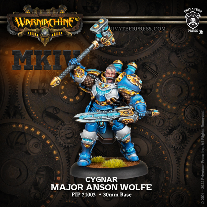 Warmachine MKIV | Cygnar Storm Legion Warcaster - Major Anson Wolfe [Resin]