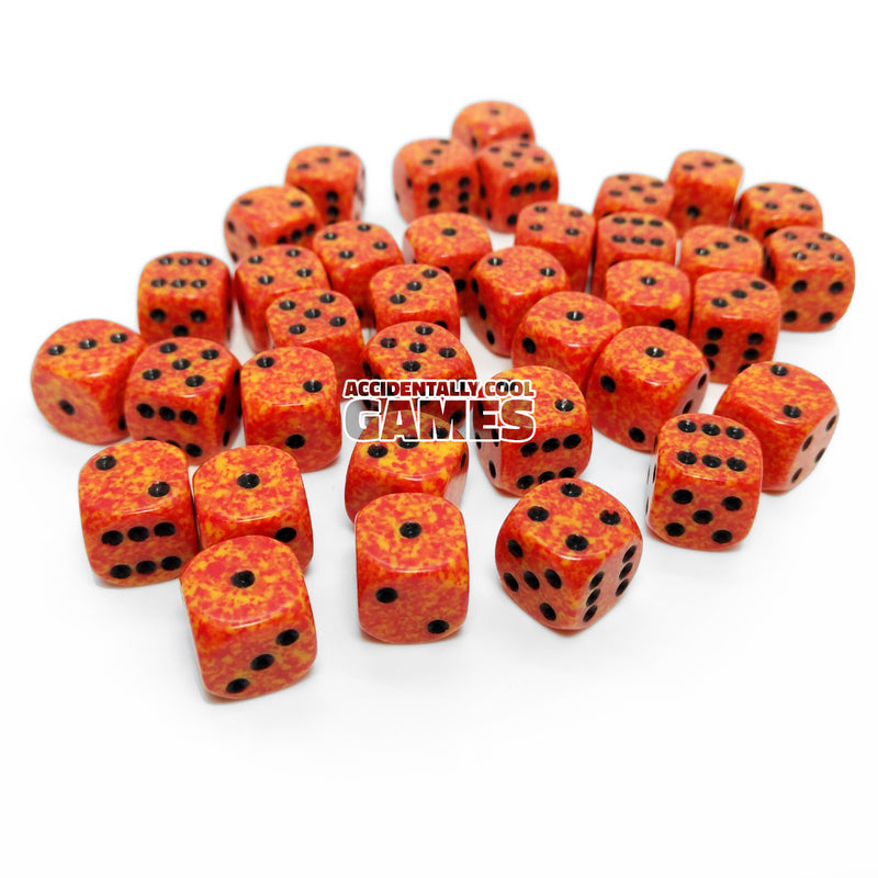 Chessex 25903 Speckled Fire 12mm d6 Dice Block [36ct]