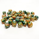Chessex 26825 Gemini Gold-Green/White 12mm d6 Dice Block [36ct]