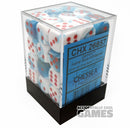 Chessex 26857 Gemini Astral Blue-White/Red 12mm d6 Dice Block [36ct]