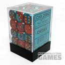 Chessex 26862 Gemini Red-Teal/Gold 12mm d6 Dice Block [36ct]