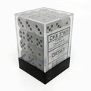 Chessex 27801 Frosted Clear/Black 12mm d6 Dice Block [36ct]