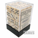 Chessex 27802 Marble Ivory/Black 12mm d6 Dice Block [36ct]