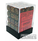 Chessex 27819 Scarab Blue Blood/Gold 12mm d6 Dice Block [36ct]