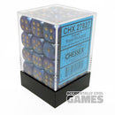 Chessex 27827 Scarab Royal Blue/Gold 12mm d6 Dice Block [36ct]