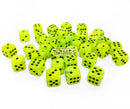 Chessex 27830 Vortex Bright Green/Black 12mm d6 Dice Block [36ct]