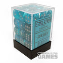 Chessex 27865 Cirrus Aqua/Silver 12mm d6 Dice Block [36ct]