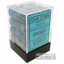 Chessex 27889 Phantom Teal/Gold 12mm d6 Dice Block [36ct]